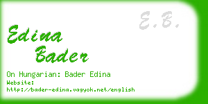 edina bader business card